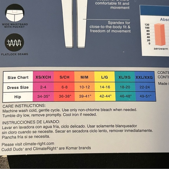 Climate Rught by Cuddl Duds Leggings Thermal Guard - Picture 5 of 6